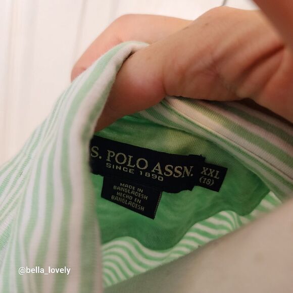 🏖 NWT Boy's Size 18 XXL Polo Striped Collared Button Shirt - Picture 7 of 7